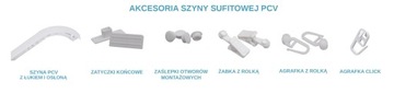 Karnisz 1,8 Szyna sufitowa PCV I 180 ŁUK + OSŁONA