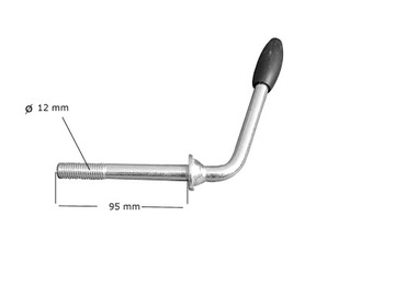 Винт опорного колеса кривошипной рукоятки 95 мм