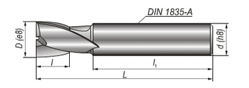 ЦИЛИНДРИЧЕСКАЯ КОНЦЕВАЯ ФРЕЗА DIN327 2-КРОМКАЯ 6 6 мм FENES FV