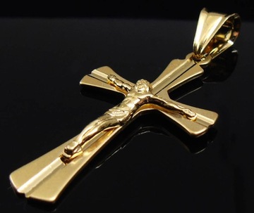 Pozłacany Srebrny Łańcuszek Ankier 3mm + Krzyżyk