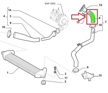 RURA WĄŻ TURBO INTERCOOLERA FIAT DOBLO 1.3 JTD