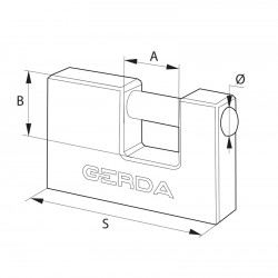 Замок навесной латунный штифтовый 90мм GERDA BRASS LINE