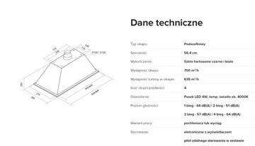 ВЫТЯЖКА ТОФЛЕС LINEA GLASS LED 60+PILOT 700м3