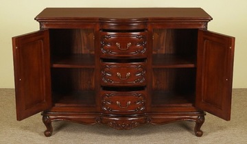 Rzeźbiona komoda 120 cm szafka w stylu ludwikowskim lite drewno 78310