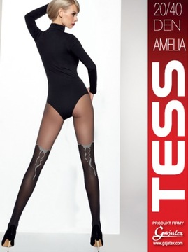 AMELIA Tess 4 (XL) Колготки с узором Nero и бантиком