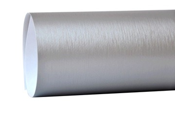 FOLIA ALUMINIUM SZCZOTKOWANE SREBRNA 50cm x 152cm SZCZOTKOWANA SAMOCHODOWA