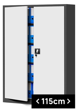Шкаф для документов офисный медицинский JAN NOWAK JAN II: антрацит и белый