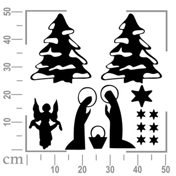РОЖДЕСТВЕНСКИЕ НАКЛЕЙКИ 50х50см УКРАШЕНИЕ ОКОННОГО СТЕКЛА 21