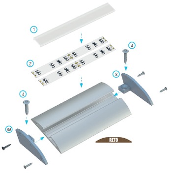 PROFIL ALUMINIOWY RETO CZARNY 2M DO TAŚM LED