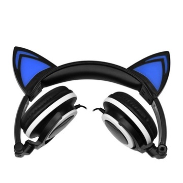 СКЛАДНЫЕ НАУШНИКИ CAT EAR, СВЕТОДИОДНАЯ ПОДСВЕТКА