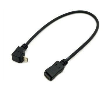 Kabel Przedłużacz MicroUSB na Micro USB GÓRNY 0,3M