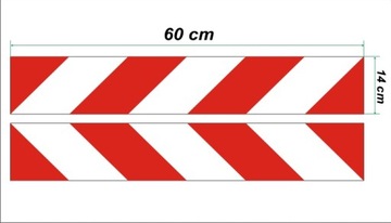 НАКЛЕЙКИ СО СВЕТООТРАЖАЮЩИМИ ПРЕДУПРЕЖДАЮЩИМИ ЛЕНТАМИ - 14 x 60 см