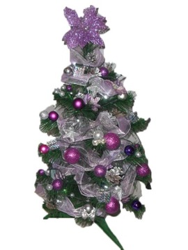 CHOINKA z dekoracją ubrana ORGANZA 50 cm RÓŻNE