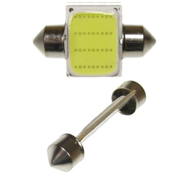 LED C5W 31мм COB трубка 12В белая трубчатая