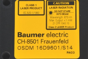 Лазерный датчик BAUMER OSDM 16D9601/S14, излучатель