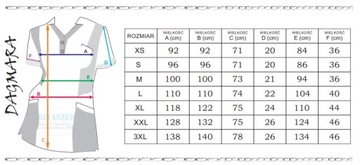 NOWOŚĆ* Fartuch, Bluza dwukolorowa BAWEŁNA r.XL