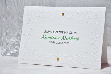 ZAPROSZENIA ŚLUBNE TŁOCZONE ZAPROSZENIA NA ŚLUB **