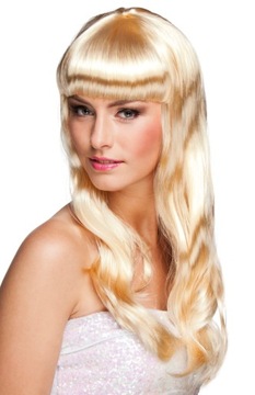 PERUKA DŁUGA 58 CM BLOND BLONDYNA Z GRZYWKĄ 85866