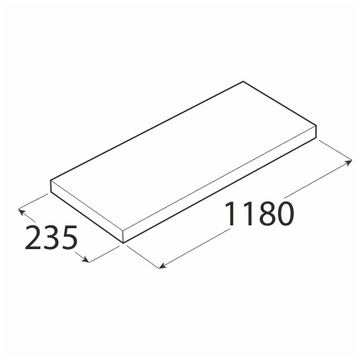 Полка самоподвесная FS 118x23,5см белая