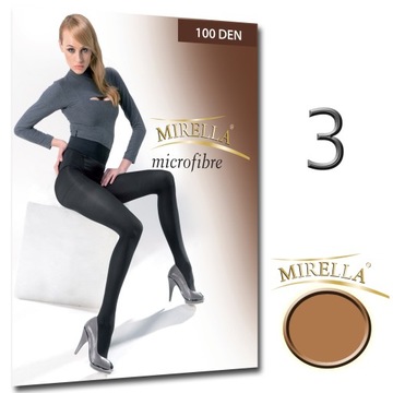 MIRELLA Rajstopy microfibra 100 den 3/L Beige