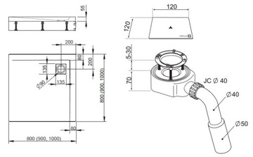 RADAWAY ARGOS ДУШЕВОЙ ПОДДОН C 80x80 + НОЖКИ + SY