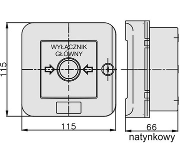 Переключатель Кнопка ТРЕВОГА Главный выключатель IP55