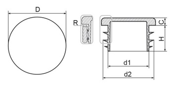 Grey Profile Plug 10 Round 5 PCS