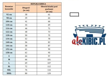 Koszulka piłkarska kibica Polska duży orzeł dla dziecka wzrost 104 cm