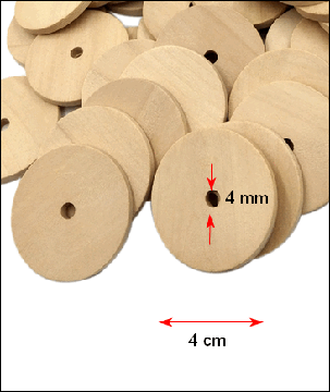 ДЕРЕВЯННЫЕ КОЛЬЦА 4 СМ с отверстием посередине, ПО ШТУКАМ