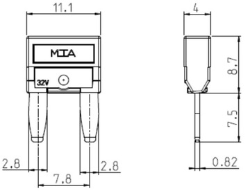 ПЛАСТИНОЧНЫЙ ПРЕДОХРАНИТЕЛЬ MTA MINI MINIVAL 25А 10 шт.