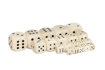 Набор кубиков DICE, 5 шт., 2x2 см, ДЕРЕВЯННЫЕ