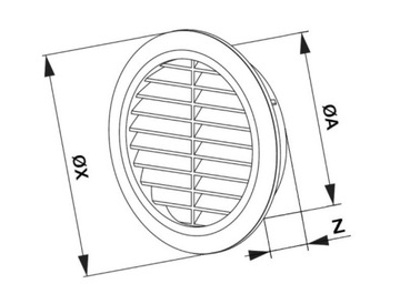 Kratka wentylacyjna okrągła fi150 brązowa T23BR