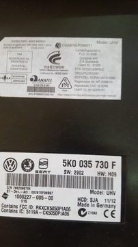 5K0035730F Модуль Bluetooth VW SEAT SKODA NEW ОРИГИНАЛ