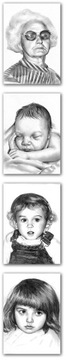 Портрет на заказ из фотографии ТРЕХ ЧЕЛОВЕК формата А3.