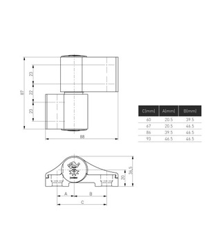 петля дверная 160кг АЛЮМИНИЙ 2-SK. 67ММ С. БРОНЗА