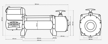 7.2T DRAGON WINCH 24V ELECTRIC CABLE WINCH для автоэвакуатора