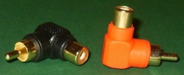 Адаптер RCA вилка/розетка, угловой (1100a)