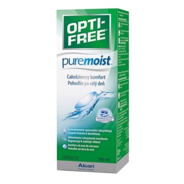 OPTI-FREE PUREMOIST 2X300ML PŁYN DO SOCZEWEK KONTAKTOWYCH+POJEMNIK GRATIS