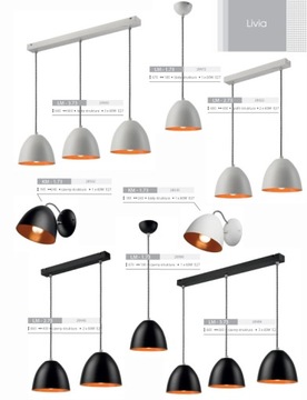 2 LAMPA WISZĄCA LIVIA LOFT METALOWA CZARNA ORANGE