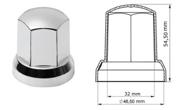 КРЫШКА, КРЫШКА, шпильки, ВИНТЫ, колесные гайки, 32 ХРОМ