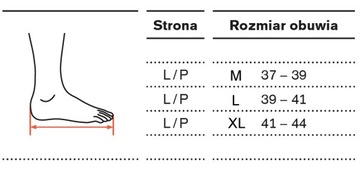 ORTEZA MALLEO NEUREXA aparat OPADAJĄCĄ STOPĘ L pra