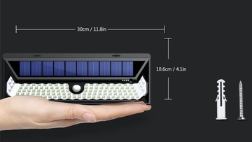 Солнечная лампа 120 LED НАСТЕННЫЙ СВЕТИЛЬНИК CZ. СУМЕРЕЧНОЕ ДВИЖЕНИЕ