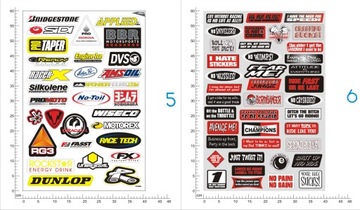 ПЕЧАТЬ НАКЛЕЙКОВ ДЛЯ ТЮНИНГА МОТОРА, большой набор 60 х 44см