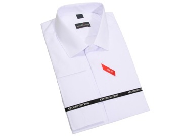 БЕЛАЯ ОДНЯЯ РУБАШКА С ЗАпонками 41 176-182 SLIM