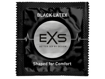 CZARNE PREZERWATYWY EXS BLACK LATEX 1 szt.