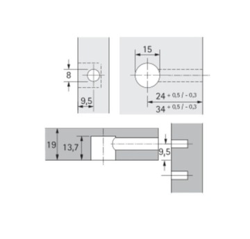 Эксцентрик Rastex 15/18 + палец DU232 10 шт HETTICH