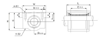 SMA 16 Линейный подшипник в корпусе SMA 16 GUU CNC