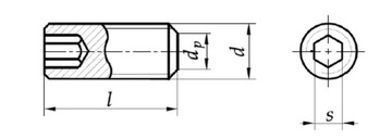 Установочный винт M8x6 с потайной головкой черный DIN 913 10 шт.