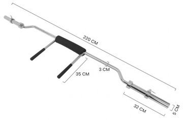 Gryf Olimpijski do przysiadów 220 cm x 50 mm