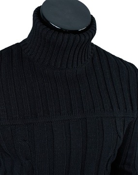 Gruby GOLF Sweter MA22 Czarny__M_PRODUKT_PL